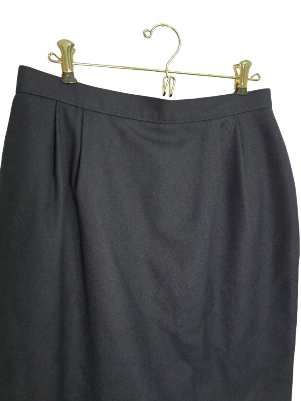 Talbots 14P Navy Wool Blend Lined Pencil Skirt Made in USA Work Basic - Picture 2 of 8